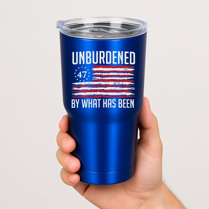 Unburdened By What Has Been Trump 47 Retro Us Flag Tumbler