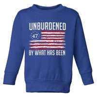 Unburdened By What Has Been Trump 47 Retro Us Flag Toddler Sweatshirt