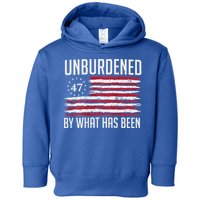 Unburdened By What Has Been Trump 47 Retro Us Flag Toddler Hoodie