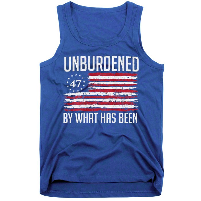 Unburdened By What Has Been Trump 47 Retro Us Flag Tank Top
