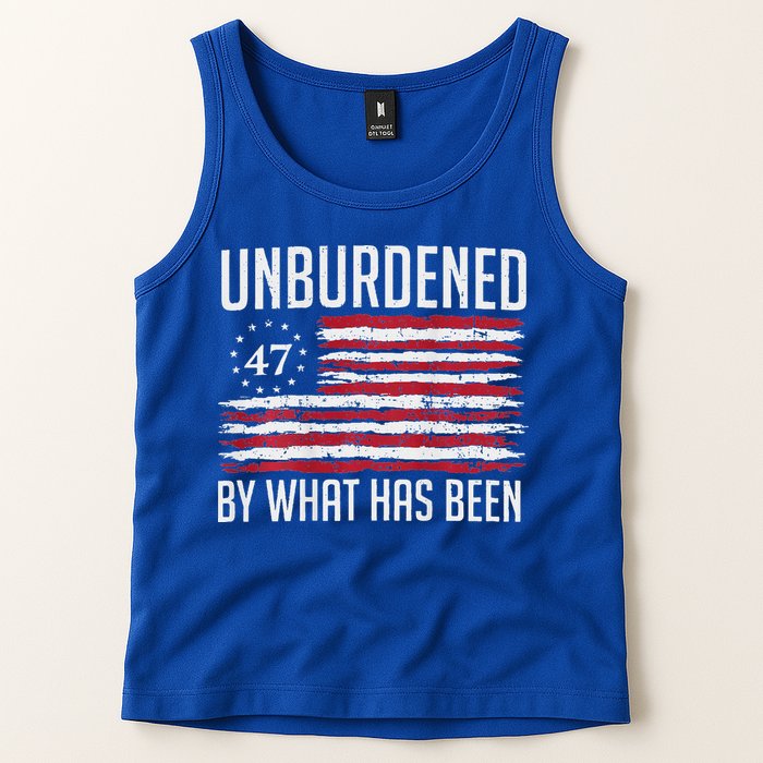 Unburdened By What Has Been Trump 47 Retro Us Flag Tank Top