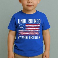 Unburdened By What Has Been Trump 47 Retro Us Flag Toddler T-Shirt