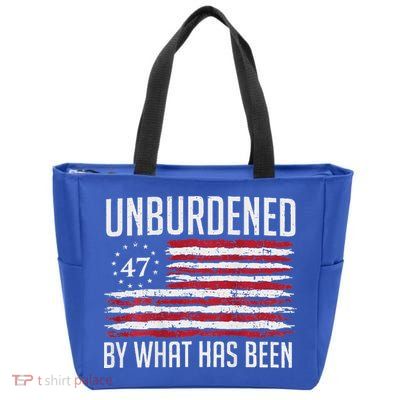 Unburdened By What Has Been Trump 47 Retro Us Flag Zip Tote Bag