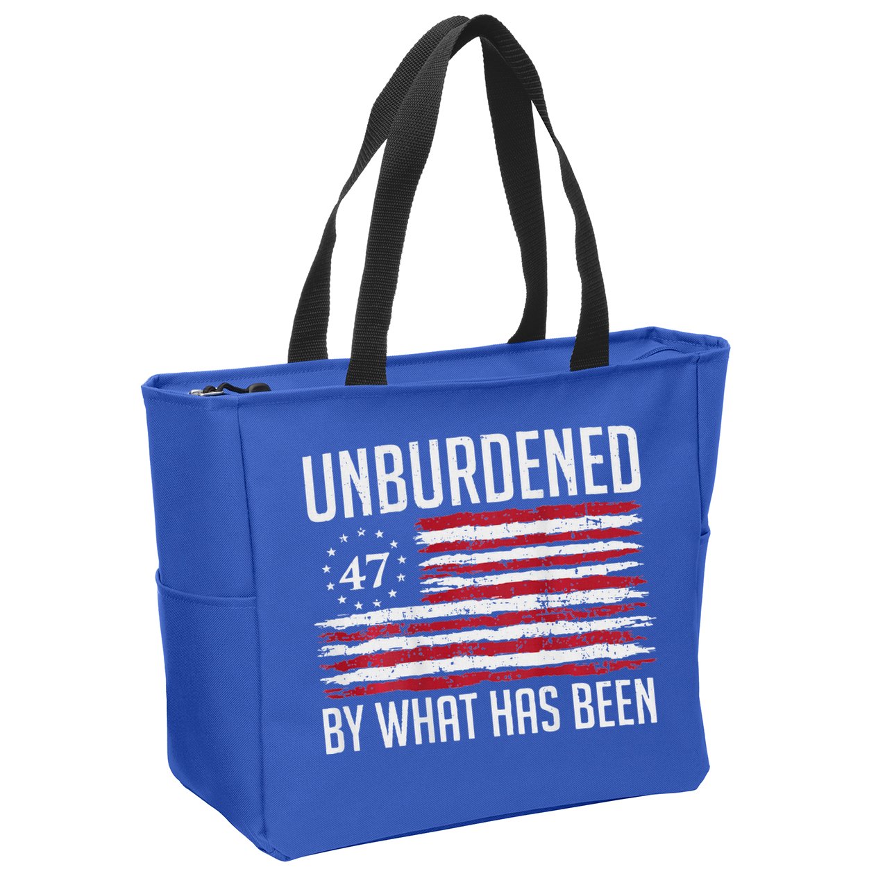 Unburdened By What Has Been Trump 47 Retro Us Flag Zip Tote Bag