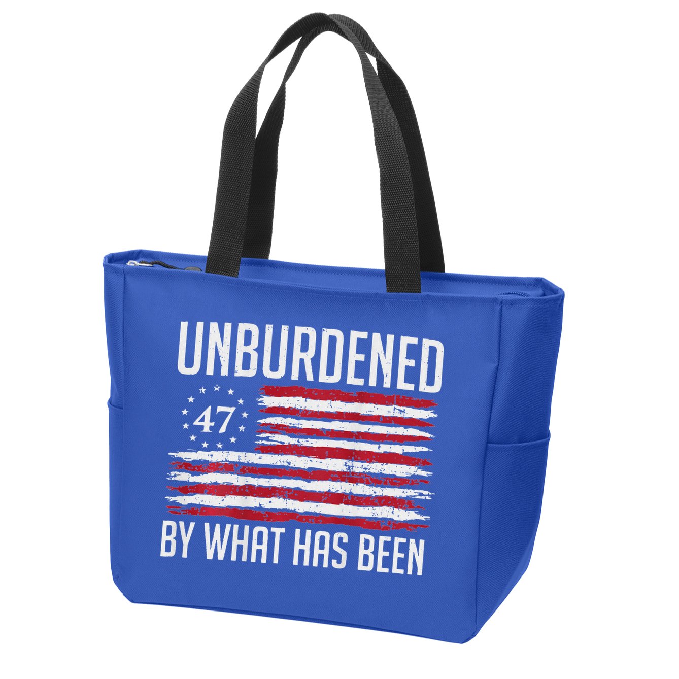 Unburdened By What Has Been Trump 47 Retro Us Flag Zip Tote Bag
