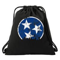 Unique Blue & White Tennessee State Flag Nashville Skyline Drawstring Bag