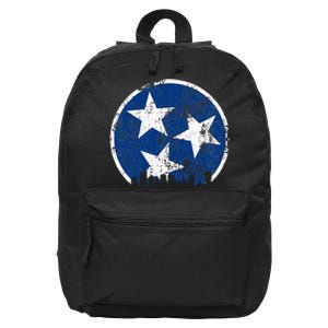 Unique Blue & White Tennessee State Flag Nashville Skyline 16 in Basic Backpack