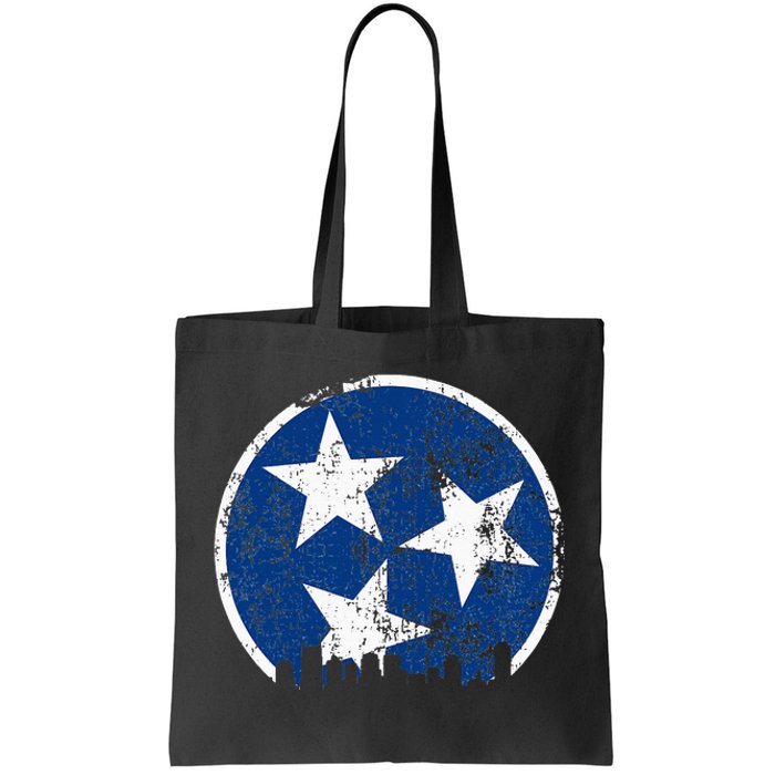 Unique Blue & White Tennessee State Flag Nashville Skyline Tote Bag