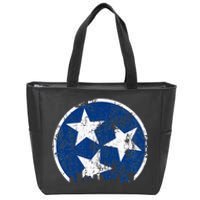 Unique Blue & White Tennessee State Flag Nashville Skyline Zip Tote Bag