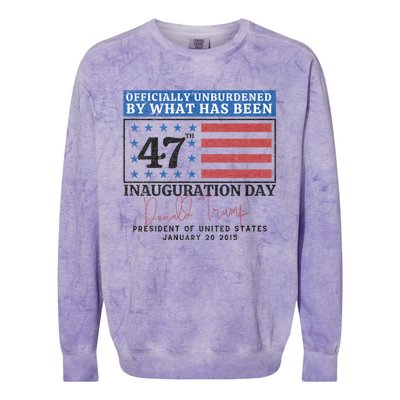 Unburdened By What Has Been Trump Victory Colorblast Crewneck Sweatshirt