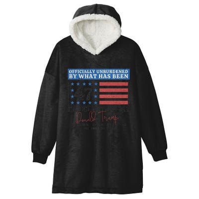Unburdened By What Has Been Trump Victory Hooded Wearable Blanket