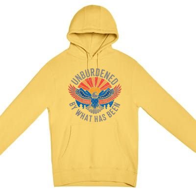 Unburdened By What Has Been Trump 2024 Bald Eagle Pocket Premium Pullover Hoodie