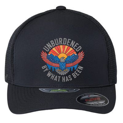 Unburdened By What Has Been Trump 2024 Bald Eagle Pocket Flexfit Unipanel Trucker Cap