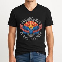 Unburdened By What Has Been Trump 2024 Bald Eagle Pocket V-Neck T-Shirt