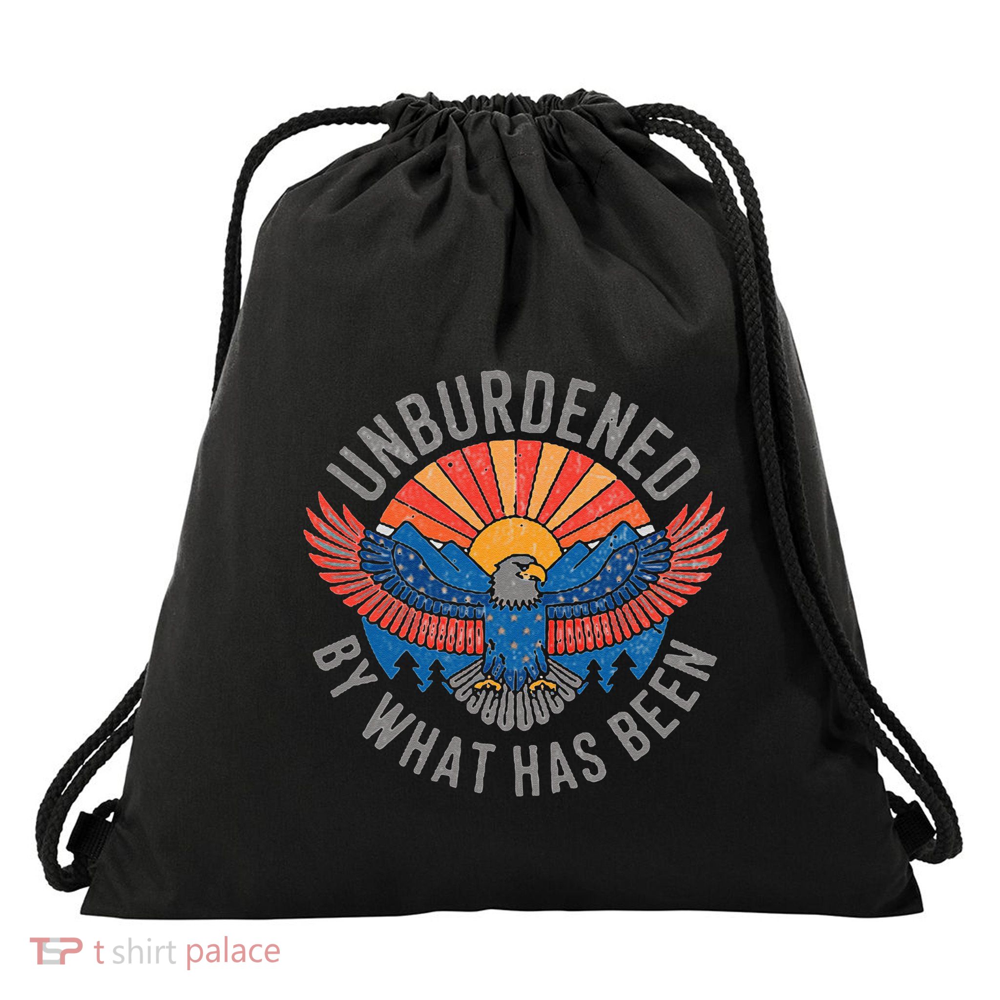 Unburdened By What Has Been Trump 2024 Bald Eagle Pocket Drawstring Bag