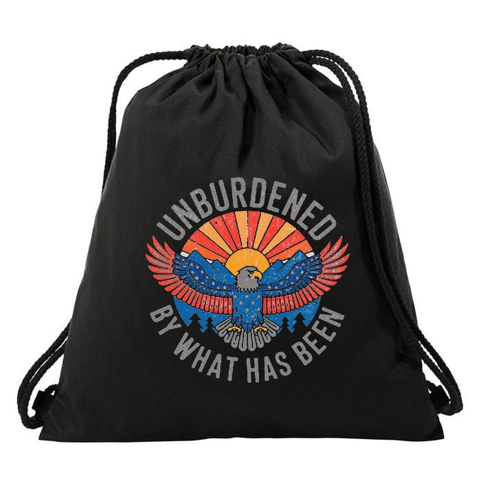 Unburdened By What Has Been Trump 2024 Bald Eagle Pocket Drawstring Bag