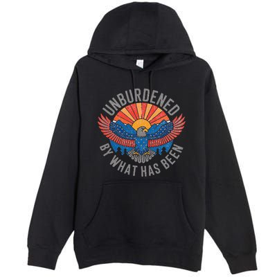 Unburdened By What Has Been Trump 2024 Bald Eagle Pocket Premium Pullover Hoodie