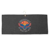 Unburdened By What Has Been Trump 2024 Bald Eagle Pocket Large Microfiber Waffle Golf Towel