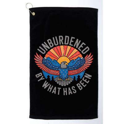 Unburdened By What Has Been Trump 2024 Bald Eagle Pocket Golf Towel