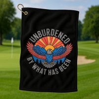 Unburdened By What Has Been Trump 2024 Bald Eagle Pocket Golf Towel