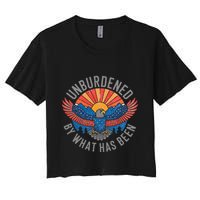 Unburdened By What Has Been Trump 2024 Bald Eagle Pocket Crop Top