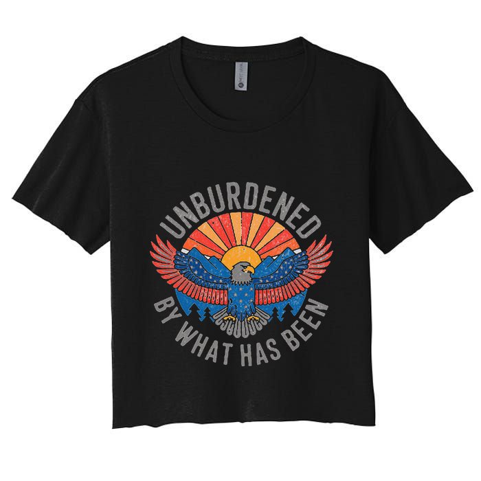 Unburdened By What Has Been Trump 2024 Bald Eagle Pocket Crop Top