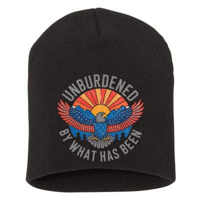 Unburdened By What Has Been Trump 2024 Bald Eagle Pocket Short Acrylic Beanie