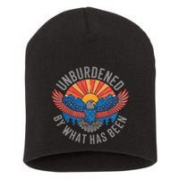 Unburdened By What Has Been Trump 2024 Bald Eagle Pocket Short Acrylic Beanie