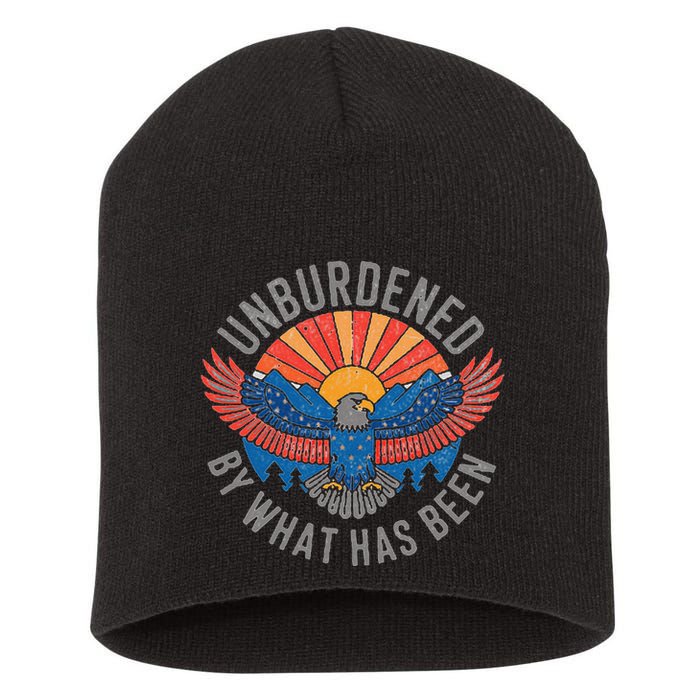 Unburdened By What Has Been Trump 2024 Bald Eagle Pocket Short Acrylic Beanie