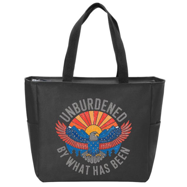 Unburdened By What Has Been Trump 2024 Bald Eagle Pocket Zip Tote Bag