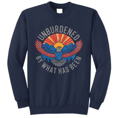 Unburdened By What Has Been Trump 2024 Bald Eagle Pocket Sweatshirt