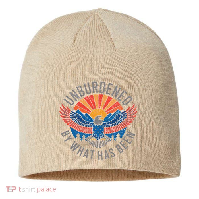 Unburdened By What Has Been Trump 2024 Bald Eagle Pocket Sustainable Beanie