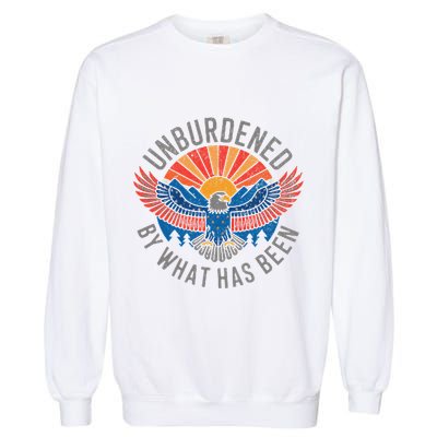 Unburdened By What Has Been Trump 2024 Bald Eagle Pocket Garment-Dyed Sweatshirt