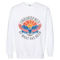 Unburdened By What Has Been Trump 2024 Bald Eagle Pocket Garment-Dyed Sweatshirt