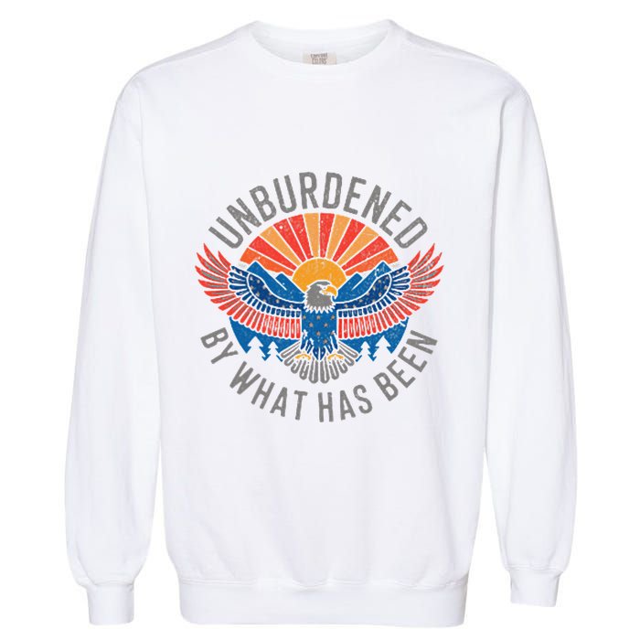 Unburdened By What Has Been Trump 2024 Bald Eagle Pocket Garment-Dyed Sweatshirt