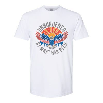 Unburdened By What Has Been Trump 2024 Bald Eagle Pocket Softstyle CVC T-Shirt