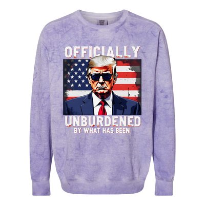 Unburdened By What Has Been Trump Victory Colorblast Crewneck Sweatshirt