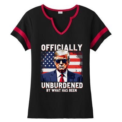 Unburdened By What Has Been Trump Victory Ladies Halftime Notch Neck Tee