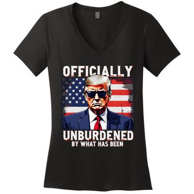 Unburdened By What Has Been Trump Victory Women's V-Neck T-Shirt