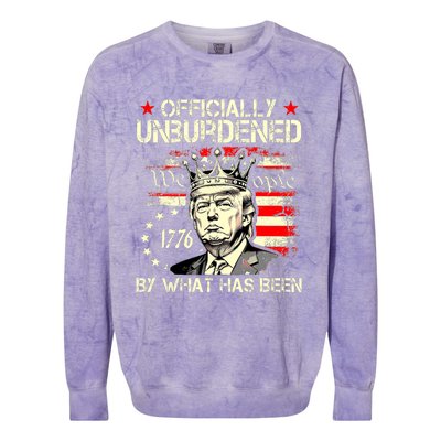 Unburdened By What Has Been Trump Victory Colorblast Crewneck Sweatshirt