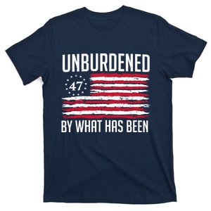 Unburdened By What Has Been Trump 47 Retro Us Flag T-Shirt