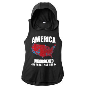 Unburdened By What Has Been Election Political Map Trump 47 Ladies PosiCharge Tri-Blend Wicking Draft Hoodie Tank