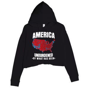 Unburdened By What Has Been Election Political Map Trump 47 Crop Fleece Hoodie