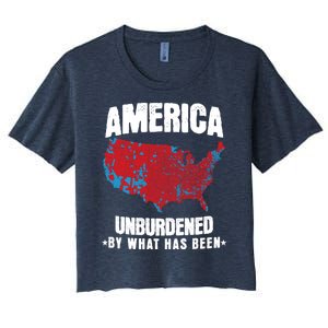 Unburdened By What Has Been Election Political Map Trump 47 Women's Crop Top Tee