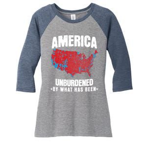 Unburdened By What Has Been Election Political Map Trump 47 Women's Tri-Blend 3/4-Sleeve Raglan Shirt