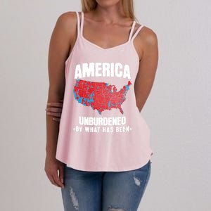 Unburdened By What Has Been Election Political Map Trump 47 Women's Strappy Tank