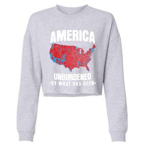 Unburdened By What Has Been Election Political Map Trump 47 Cropped Pullover Crew