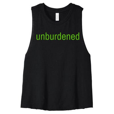 Unburdened By What Has Been Funny Lime Green Women's Racerback Cropped Tank