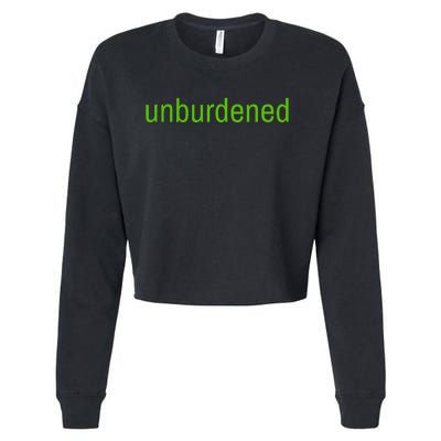 Unburdened By What Has Been Funny Lime Green Cropped Pullover Crew