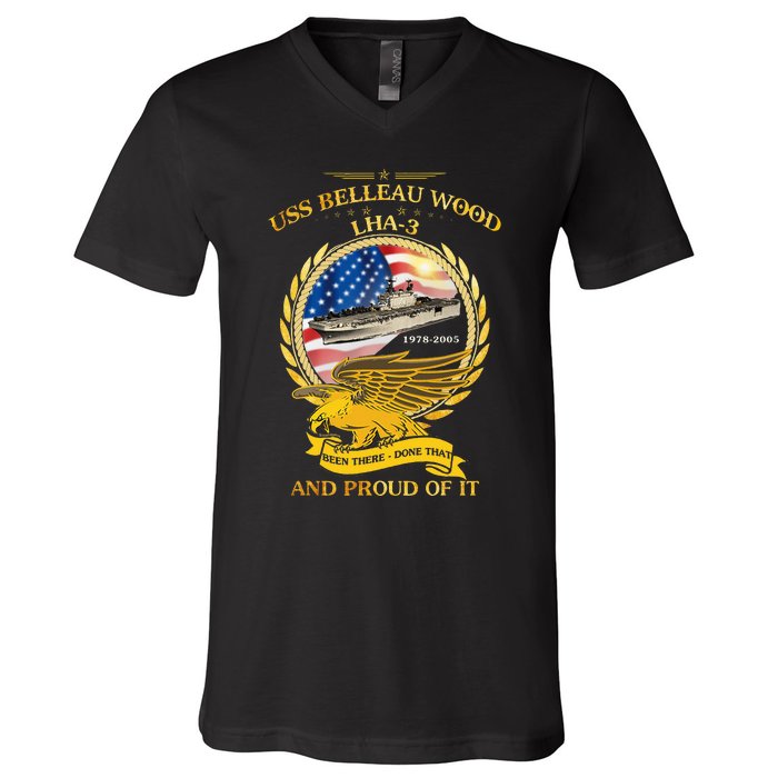 Uss Belleau Wood (Lha3) 19782005 V-Neck T-Shirt